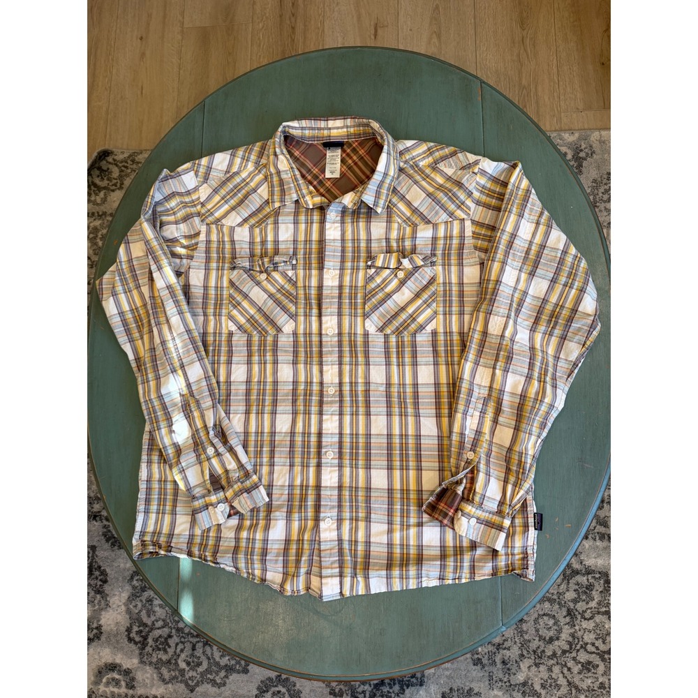 Patagonia Mens XL Organic Cotton Plaid Western Long Sleeve Button Down Shirt